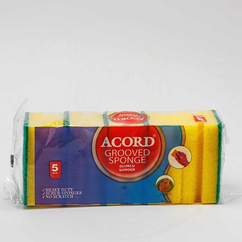 Acord губка 5 шт профилированная (216 шт) Acord губка 5 шт профилированная (216 шт)